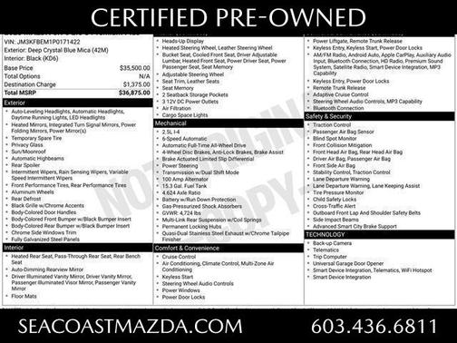 Deep Crystal Blue Mica 2023 Mazda CX-5 2.5 S Premium Plus Package SUV