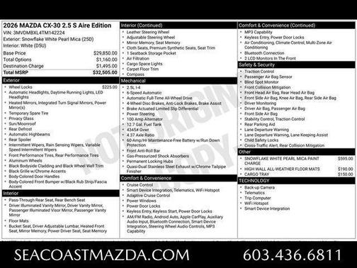 Snowflake White Pearl 2026 Mazda CX-30 2.5 S Aire Edition