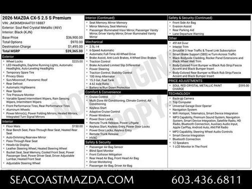 Soul Red Crystal Metallic 2026 Mazda CX-5 Preferred