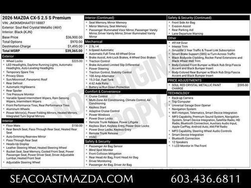 Soul Red Crystal Metallic 2026 Mazda CX-5 Preferred