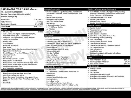 2023 Mazda CX-5 2.5 S Preferred Package
