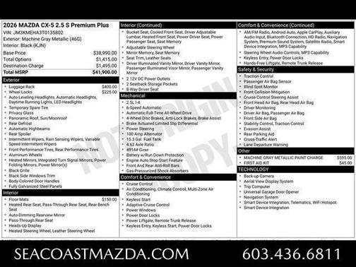 Machine Gray Metallic 2026 Mazda CX-5 Premium Plus