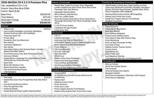 2026 Mazda CX-5 Premium Plus