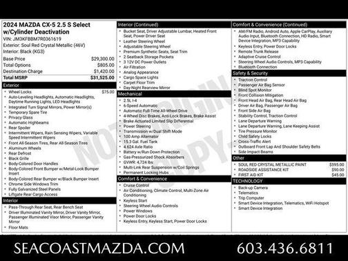 Soul Red Crystal Metallic 2024 Mazda CX-5 Select