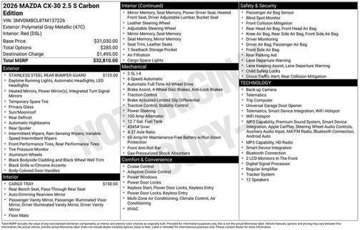 Polymetal Gray Metallic 2026 Mazda CX-30 2.5 S Carbon Edition