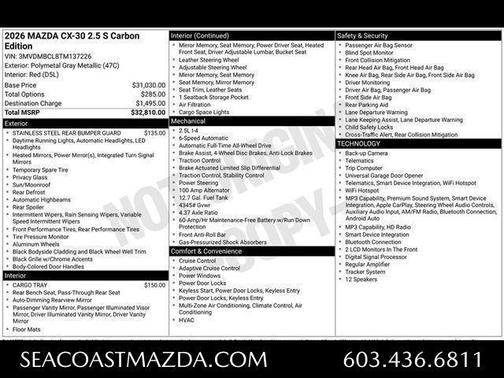 Polymetal Gray Metallic 2026 Mazda CX-30 2.5 S Carbon Edition