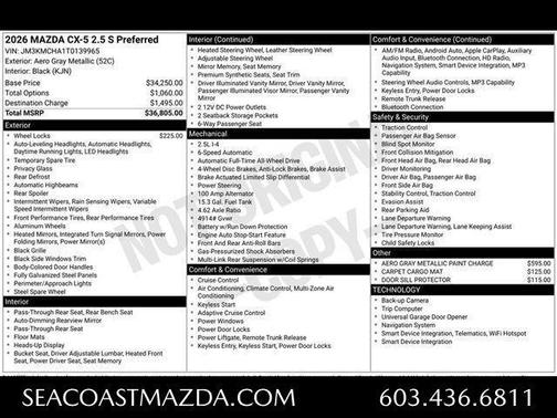 Aero Gray Metallic 2026 Mazda CX-5 Preferred