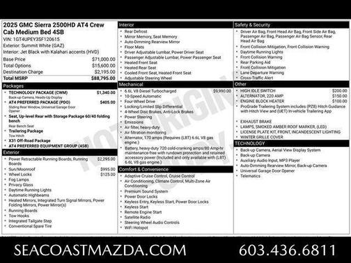 Summit White 2025 GMC Sierra 2500 AT4
