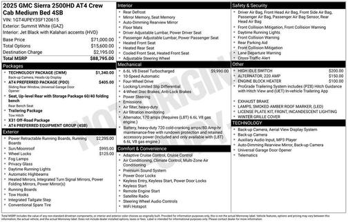 Summit White 2025 GMC Sierra 2500 AT4