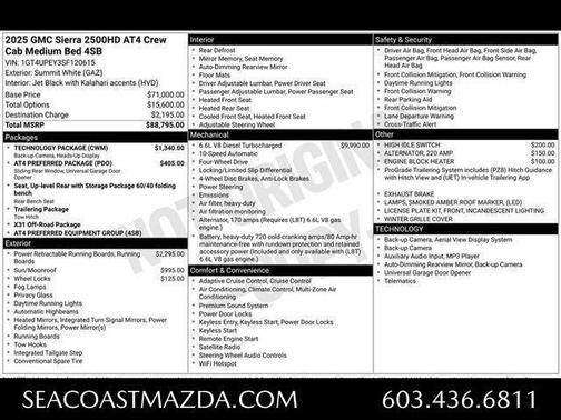 Summit White 2025 GMC Sierra 2500 AT4