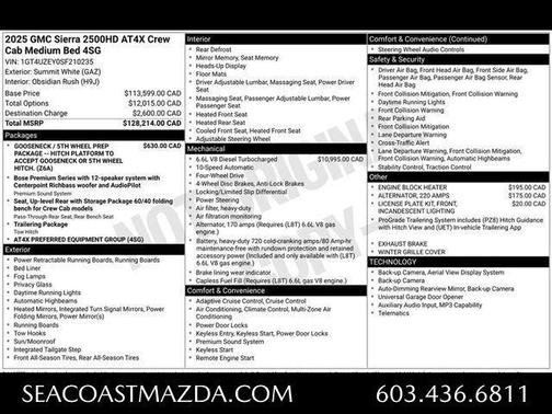 Summit White 2025 GMC Sierra 2500 AT4X