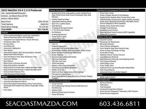 Jet Black Mica 2023 Mazda CX-5 2.5 S Preferred Package