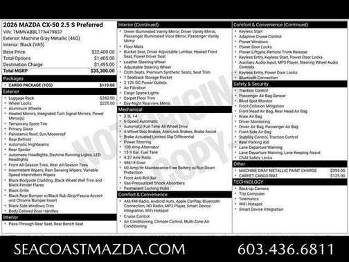 Machine Gray Metallic 2026 Mazda CX-50 2.5 S PREFERRED