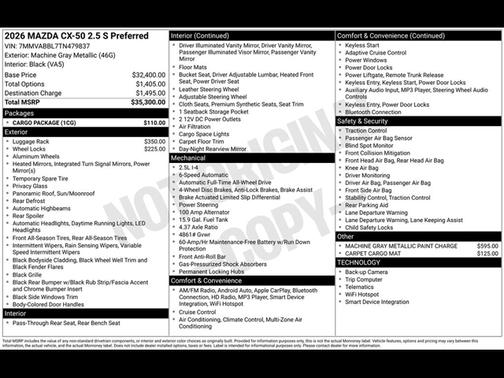 2026 Mazda CX-50 2.5 S PREFERRED