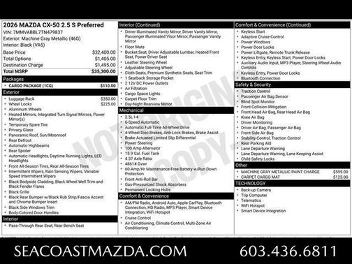 Machine Gray Metallic 2026 Mazda CX-50 2.5 S PREFERRED