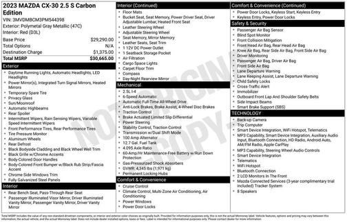 Polymetal Gray Metallic 2023 Mazda CX-30 2.5 S Carbon Edition