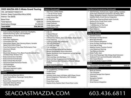 2025 Mazda MX-5 Miata Grand Touring