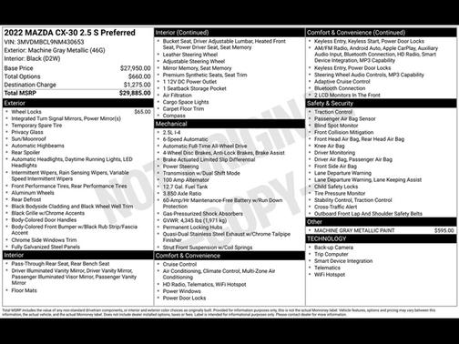 2022 Mazda CX-30 2.5 S Preferred Package