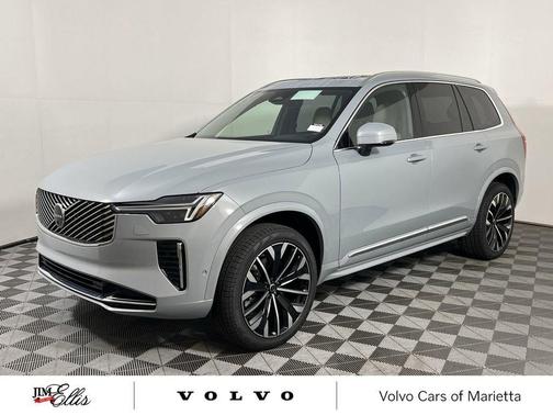 Vapour Grey Metallic 2026 Volvo XC90 Plus, B6 AWD Gas (mild hybrid), Gasoline, Bright, 7 Seats