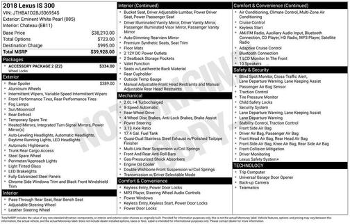 2018 Lexus IS 300 Base