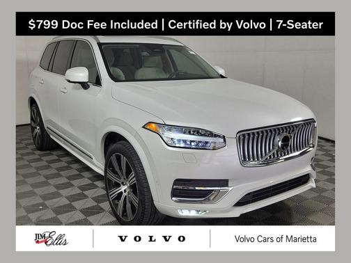 Crystal White Metallic 2024 Volvo XC90 B6 Plus Bright Theme 7-Seater