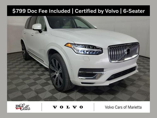 Crystal White Metallic 2024 Volvo XC90 Recharge Plug-In Hybrid T8 Plus 6-Seater