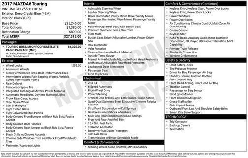 2017 Mazda Mazda6 Touring