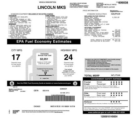 Red 2010 Lincoln MKS Base