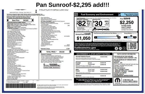 Bright White Clearcoat 2020 Chrysler Pacifica Hybrid Limited