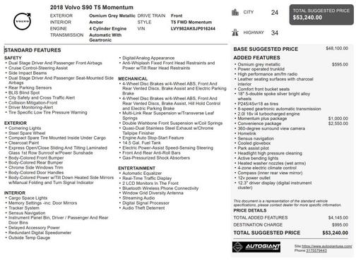 Gray Metallic 2018 Volvo S90 T5 Momentum