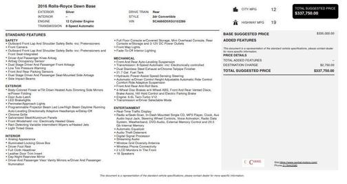2016 Rolls-Royce Dawn 