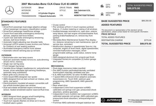 Silver 2007 Mercedes-Benz CLK-Class CLK 63 AMG