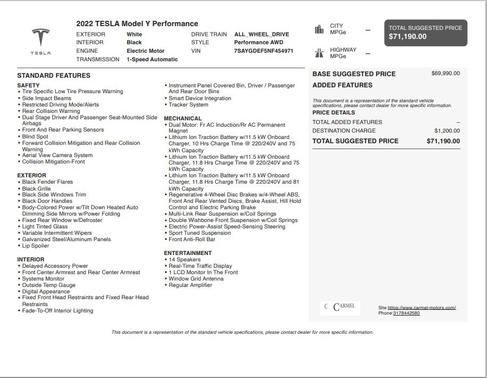 2022 Tesla Model Y Performance Dual Motor All-Wheel Drive