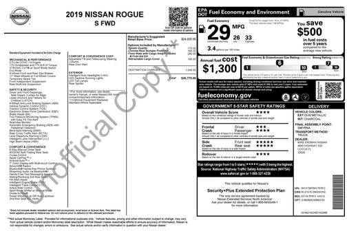 Gun Metallic 2019 Nissan Rogue S