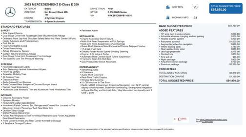 2023 Mercedes-Benz E-Class E 350