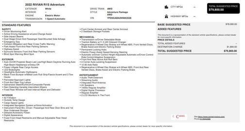 2022 Rivian R1S Adventure