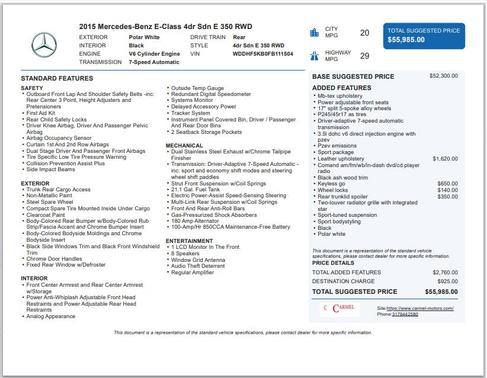 2015 Mercedes-Benz E-Class E 350