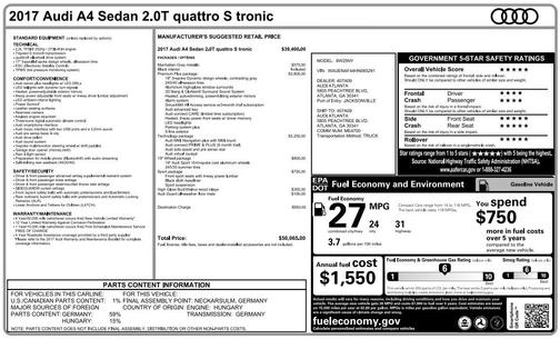2017 Audi A4 2.0T Premium Plus