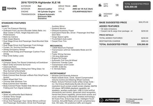 2016 Toyota Highlander XLE