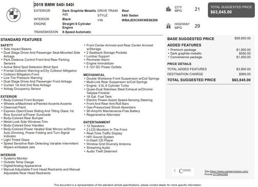 2019 BMW 540 540i