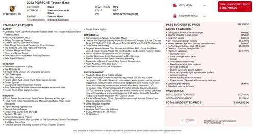 2022 Porsche Taycan Base