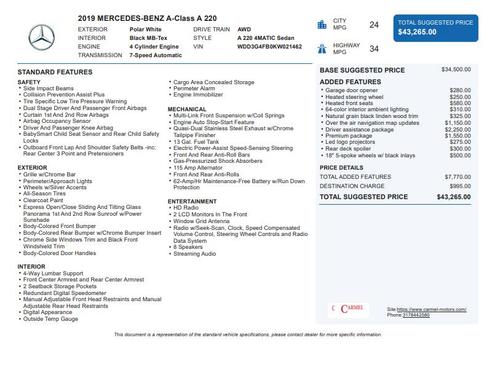 2019 Mercedes-Benz A-Class 4MATIC