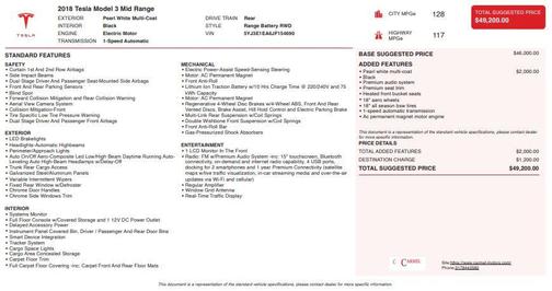 2018 Tesla Model 3 Mid Range