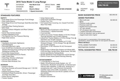 2018 Tesla Model 3 Long Range