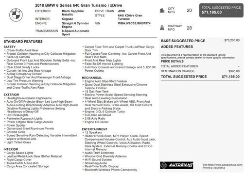 Black Sapphire Metallic 2018 BMW 640 i xDrive