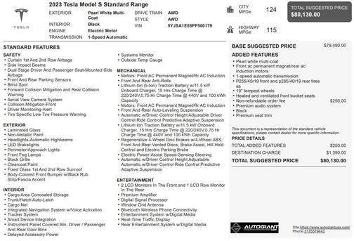 2023 Tesla Model S Standard Range