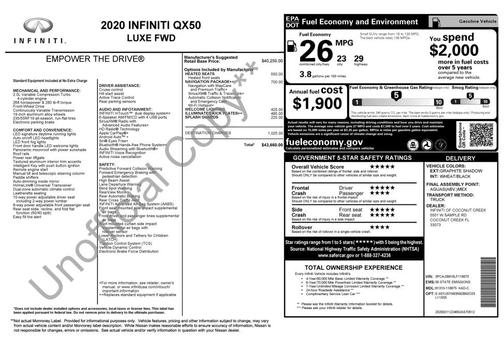 2020 INFINITI QX50 LUXE