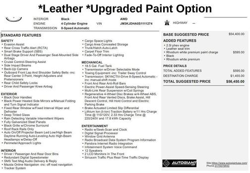 Rhodium White Premium 2025 Mazda CX-70 PHEV Premium Package