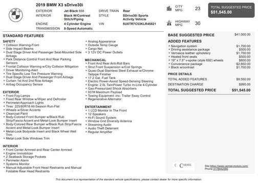 2019 BMW X3 sDrive30i