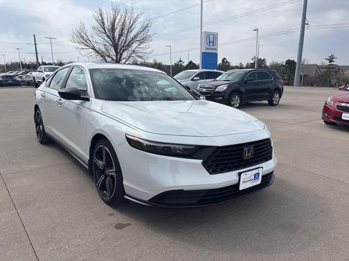 Platinum White 2023 Honda Accord Hybrid Sport